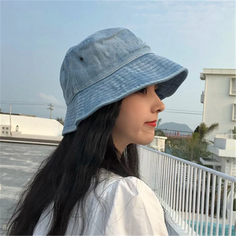 Large brimmed denim fisherman hat for men and women in spring and summer, thin shade and sun protection basin hat - Image 6