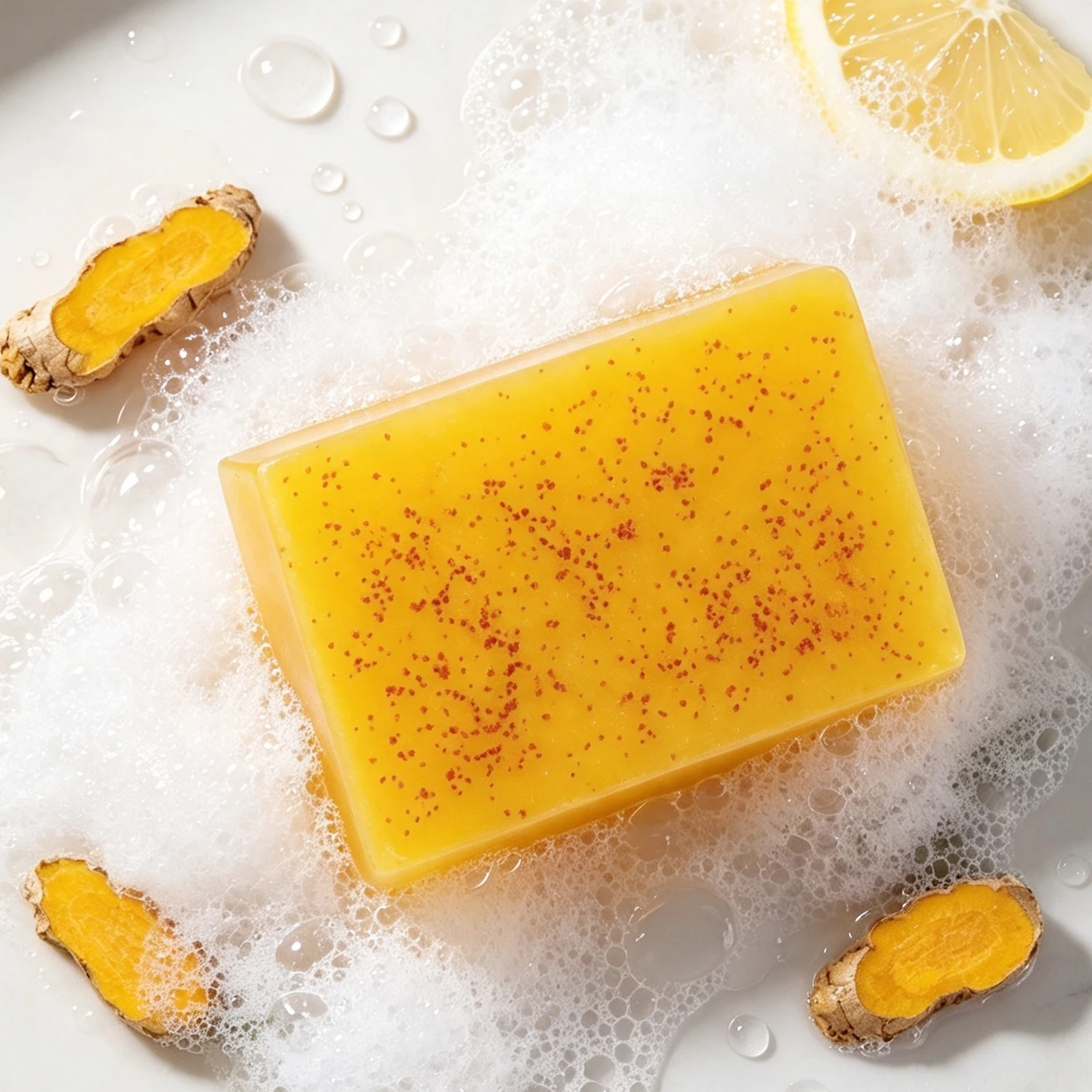 Amococo Turmeric Kojic Acid Soap 100g Deep Cleansing Bar Soap for Face and Hands Natural Skin Care Body Cleanser Daily Bath Soap - Image 5