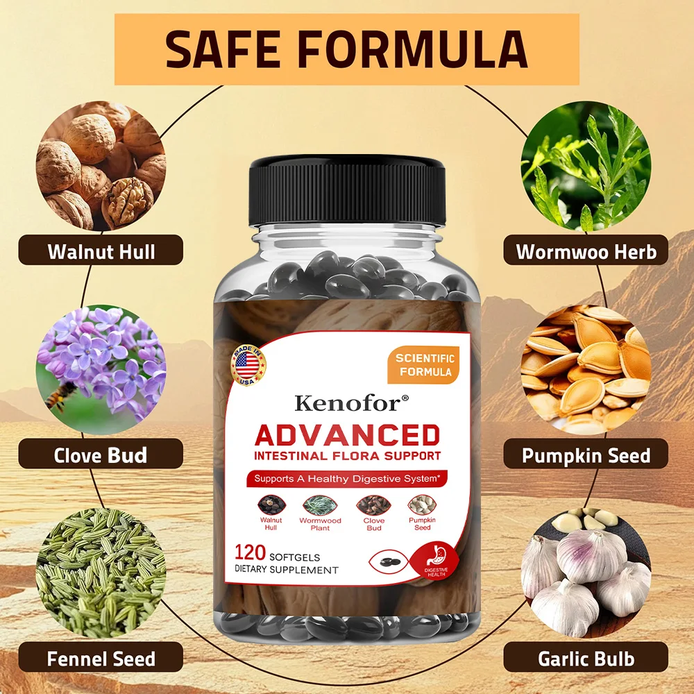 Detox Capsules with Oregano Oil, Green Black Walnut Hull, Garlic, Wormwood - Improves Digestion, Gut, Immune Health, Antioxidant - Image 2