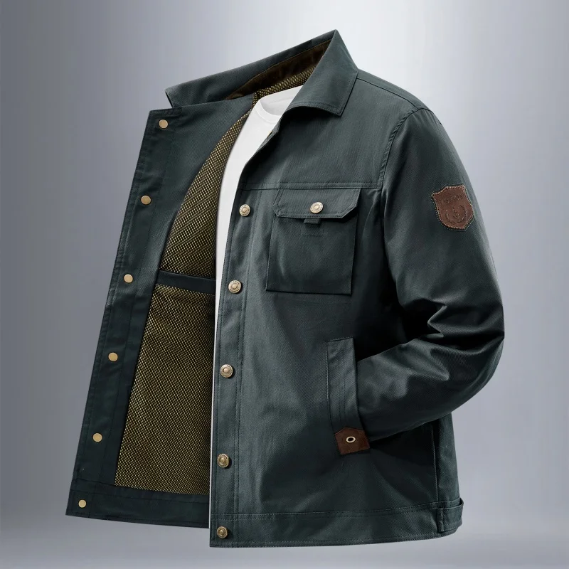 Men's Tactical Military Jacket Autumn Winter Tactical Cargo Jackets Men Casual Multiple Pockets Windproof Outdoor Workwear Coats - Image 2