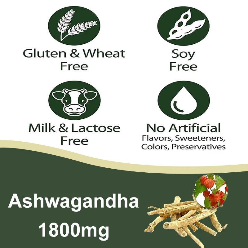 Ashwagandha Capsules For Reduce Stress Anxiety Boost Energy Combat Fatigue Enhance Endurance Improve Sleep Quality Cognitive - Image 6
