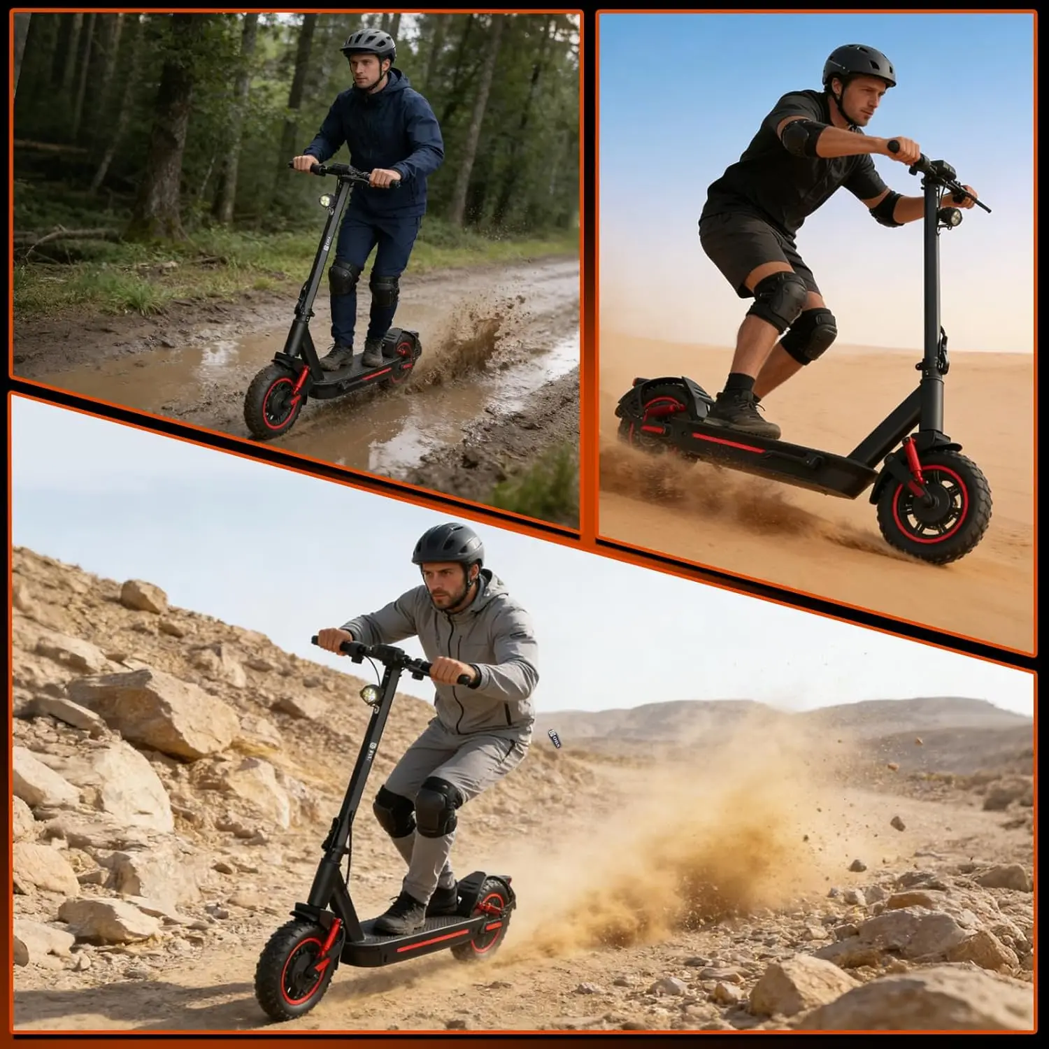 OBX Electric Scooter 1200W Motor for Adults 48V Battery 30mph Max Speed Up to 35Miles Range 10 Inch Tires - Image 6