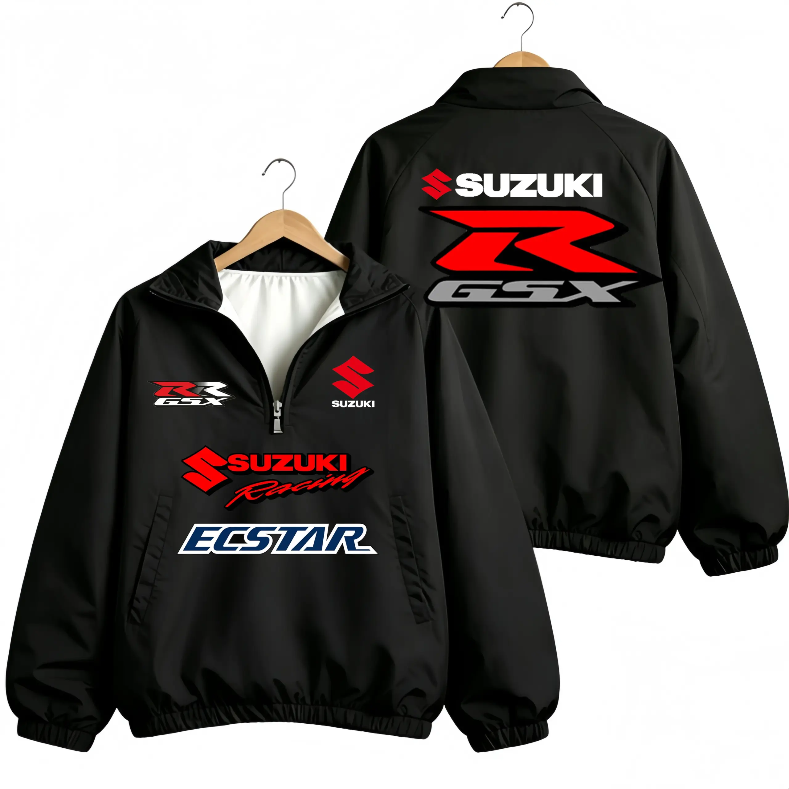 Men Women SUZUKI GSX‑R Racing Half Zip Jacket Windbreaker Motorcycle Sport Multi Color Casual Oversized Windproof Outer Coats - Image 4