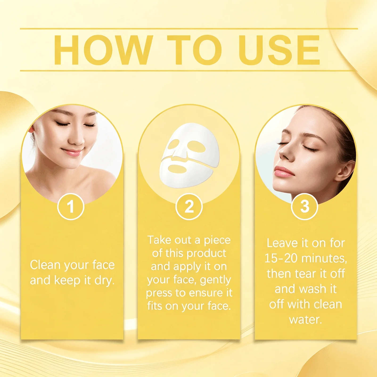Collagen Niacinamide Facial Sheet Mask, Hoygi Radiant Mild Brightening Face Mask With Glutathione & Pineapple Fruit Water, Deep Moisturizing, Improve Dullness & Dark Spots, Hydrating Skin Care Mask For Daily Use - Image 8