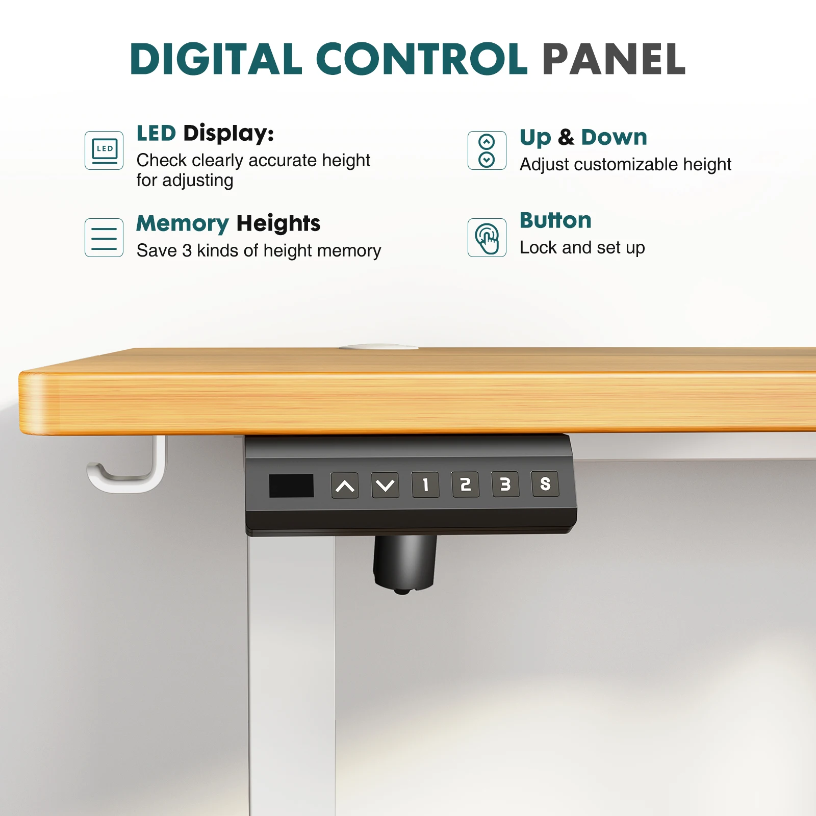 JHK Electric Adjustable Height Standing Computer Desk Ergonomic Sit Stand Up Down Computer Table Workstation For Home Office - Image 4