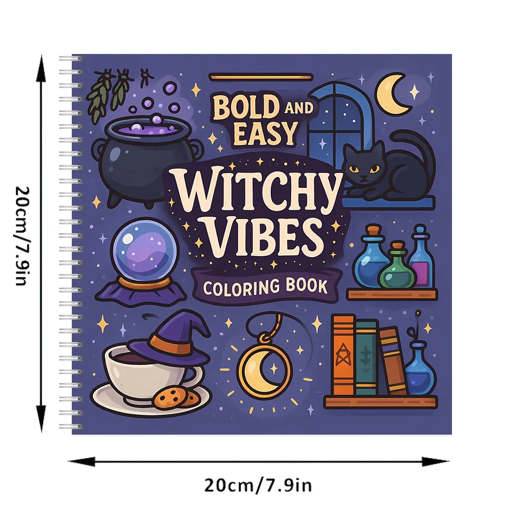 Easy Witchy Vibes Coloring Book for Adult Colouring Book, Birthday Day Gift, Back to School Supplies, Adults Cute Drawing Book - Image 2