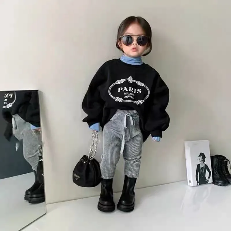 Fashion Baby Girl Boy Sweatshirt Infant Toddler Child Hoodie Fleece Casual Letter Print Top Outfit Baby Clothes 1-10Y - Image 2