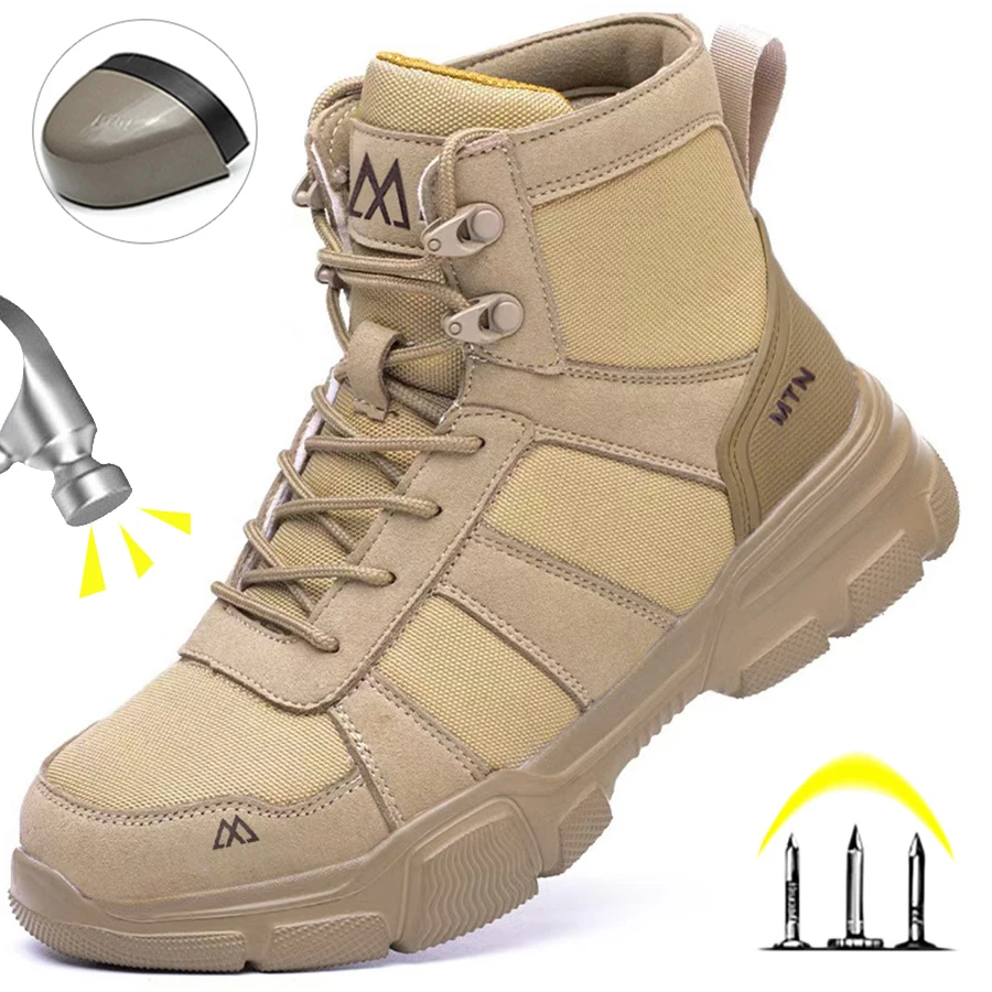 Lightweight Indestructible Steel Toe Safety Work Shoes Puncture Resistant Non Slip Tactical Work Sneakers for Men Women - Image 2
