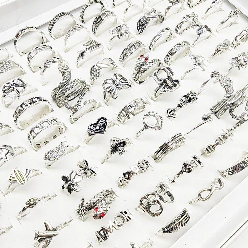 30pcs/lot Gothic Punk Ring Set For Women Men Fashion Butterfly Heart Snake Design Match Rings Daily Wear New Party Jewelry Gifts - Image 6