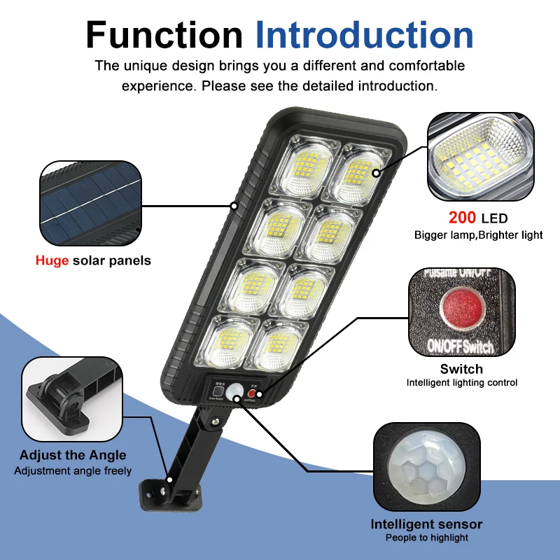 FAMCDC Solar Lights Wall Lamp With Motion Sensor Outdoor Waterproof Lamp for Garden Courtyard Backyard Pathway Street Light - Image 3