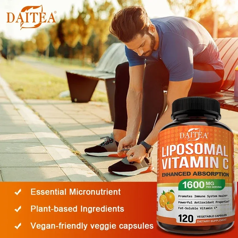 Daitea Vitamin C Complex Liposomal Capsules - 1600 mg Lecithin Collagen Formation - Antioxidant, Energy - Image 4
