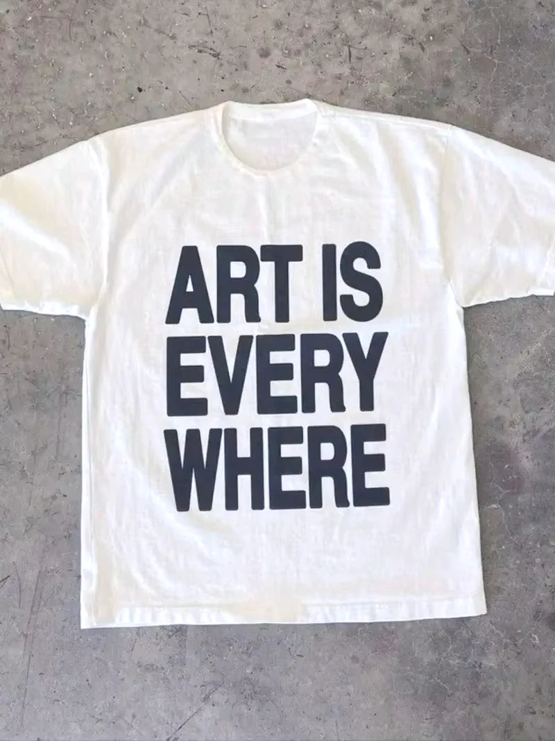 Art Is Everywhere Graphic T-shirt Vintage Women's Y2k Punk Casual T-Shirt Women Gothic Tops Tee Streetwear Unisex Plus Size