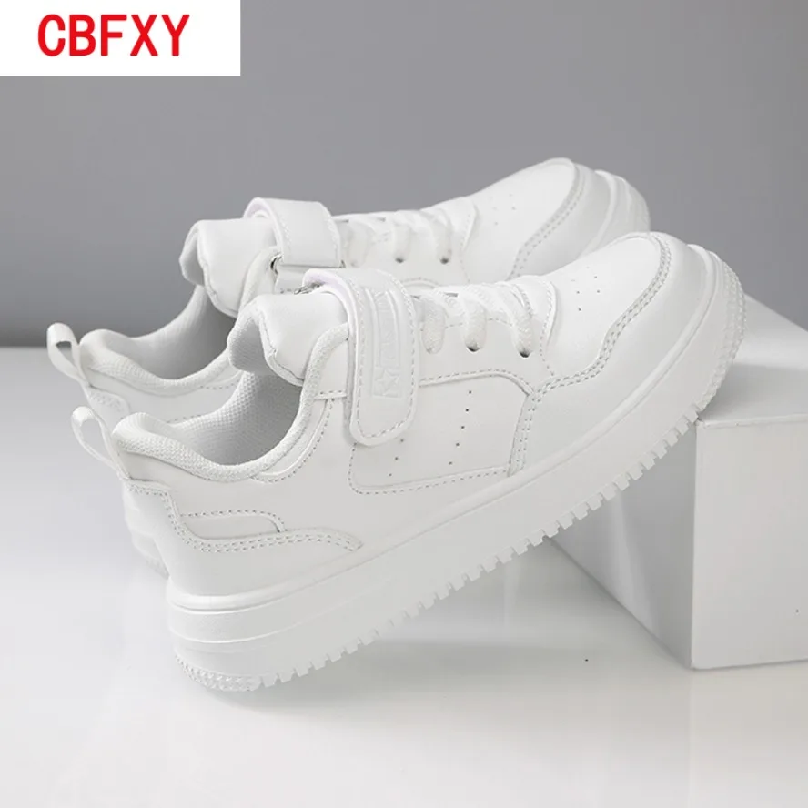 2026Children Sneaker Boys Casual Shoes Black Leather Flat Student Walking Shoes Non-slip Girl Lightweight Sports Tennis Footwear - Image 3