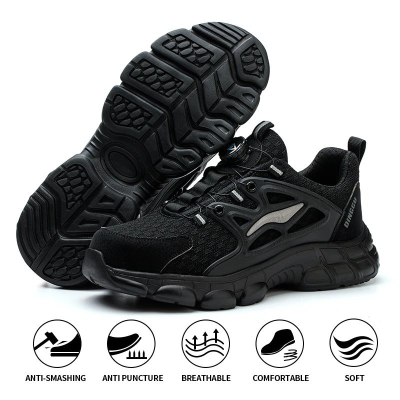 Steel Toe Safety Shoes Men Anti-puncture Work Shoes Breathable Industrial Construction Safety Boots Lightweight Breathable Safety Sneakers Mens Work Shoes Anti-slip Steel Toe Casual Safety Footwear - Image 5