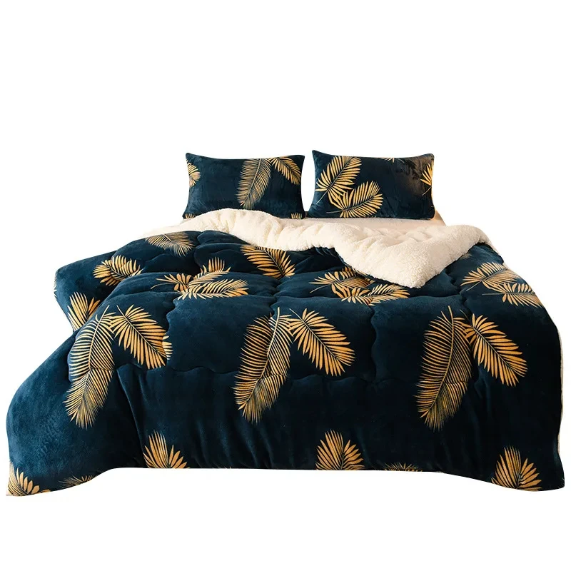 Winter Bedding Thick Quilt Blanket Thickened Warm Flannel Fleece Comforter for Cold Nights Set Bed Duvets Quilts the Blankets - Image 5