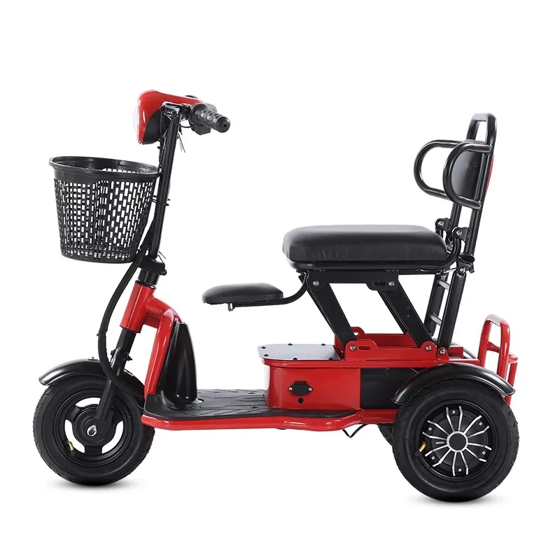 Portable Lightweight Electric Tricycle Adult Foldable E-Bike Scooter with Thick Tire Lithium Battery Powered Kick Scooter