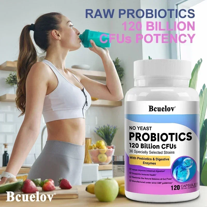Digestive Health Probiotics 120 Billion CFU Prebiotics & Digestive Enzymes Adult Probiotic Supplement, Promotes Gut Health - Image 6