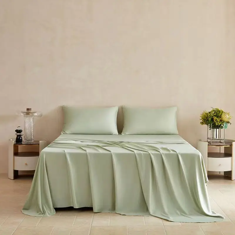 100% Bamboo Fibre Bedsheet Twin Queen King Size Flat Sheet Summer Solid Color Antibacterial Cooling Single And Double Bed Linens