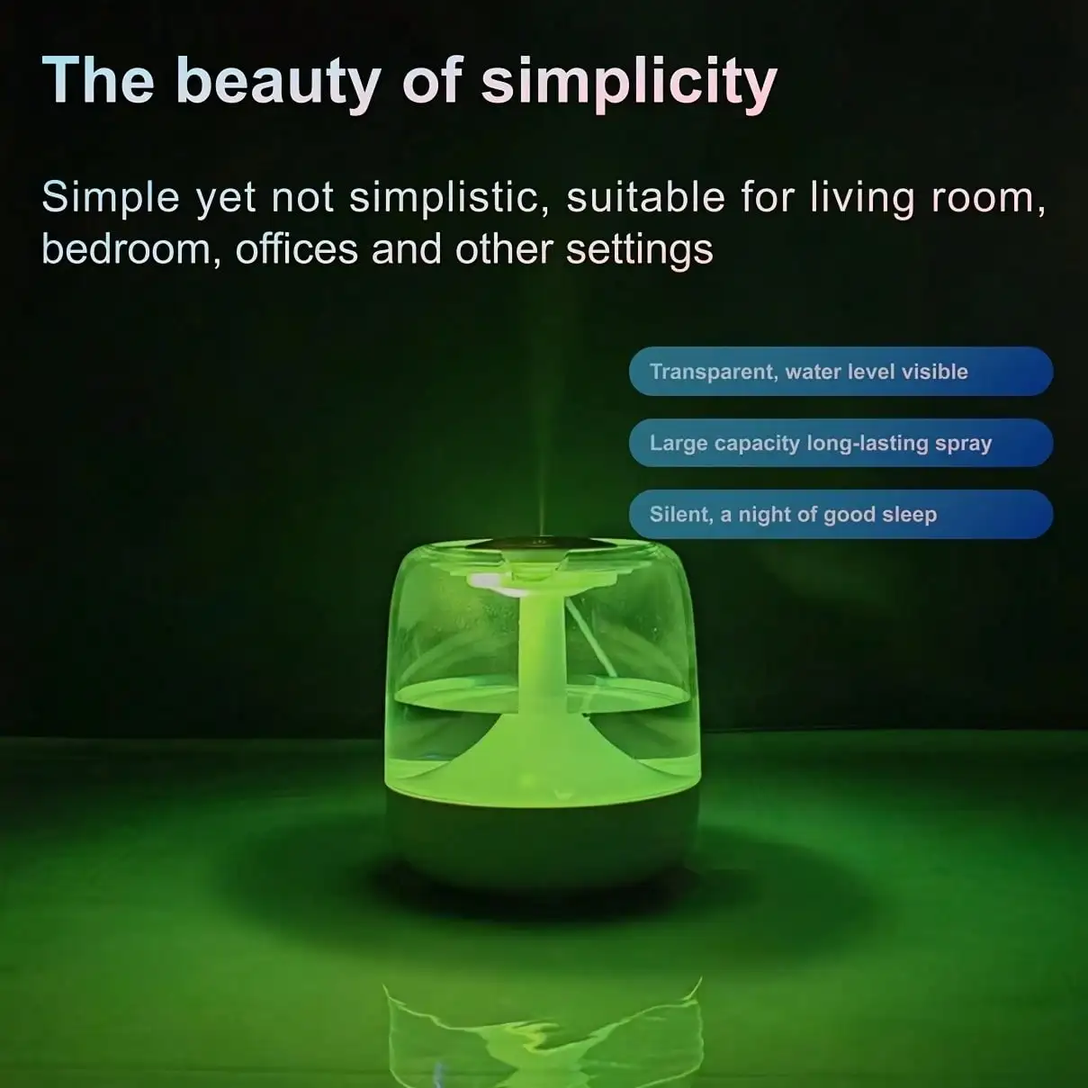 1 Pack 7 Color Night Light Humidifier Silent Dual Mist Settings for Living Room Bedroom Office Home Gift - Image 3