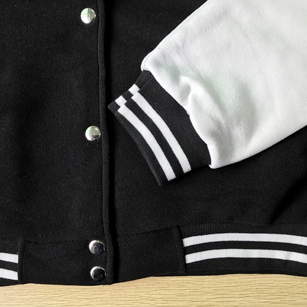 Black White Color Jacket S-5XL Loose Oversized Clothes Casual Men Women Baseball Clothes Couple Street Coat Warm Fleece Jackets - Image 4
