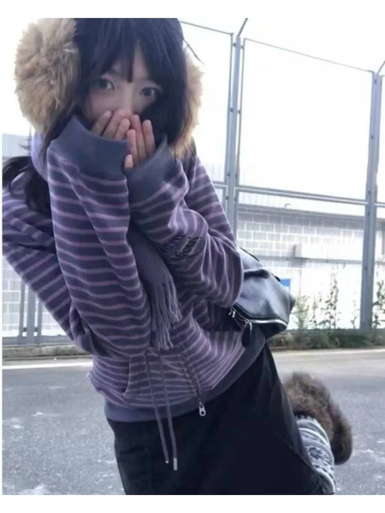 American Vintage Japanese Jacket Hooded Women 2026 Cotton Coats Outwear Design Subculture Gothic Sweatshirts Harajuku - Image 6