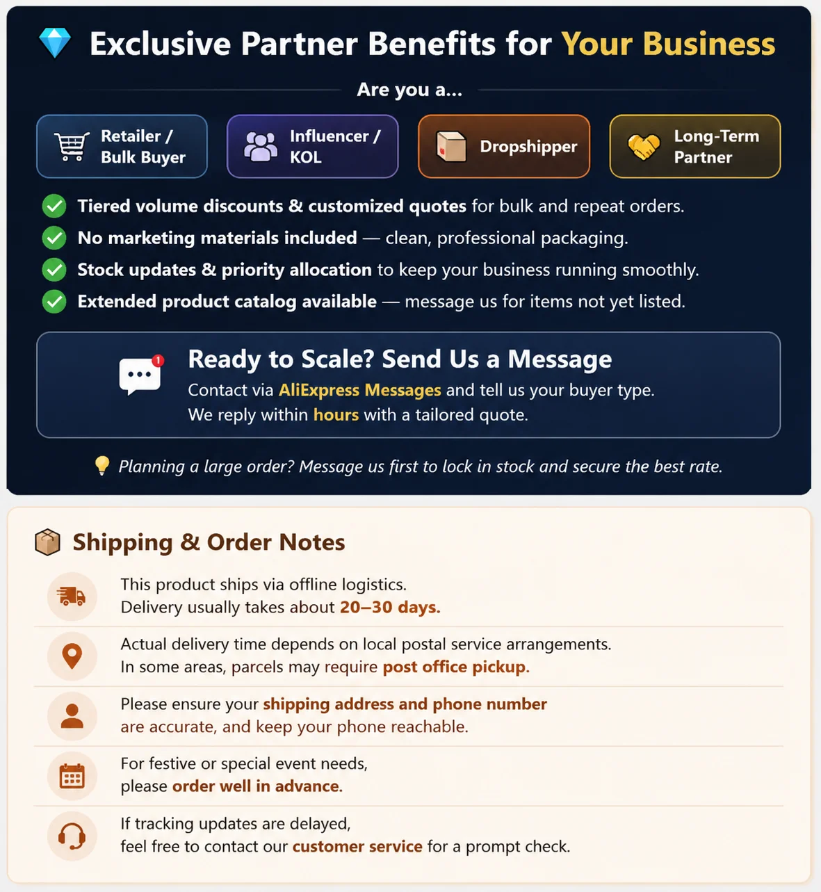 B2B Inquiry And Shipping Banner