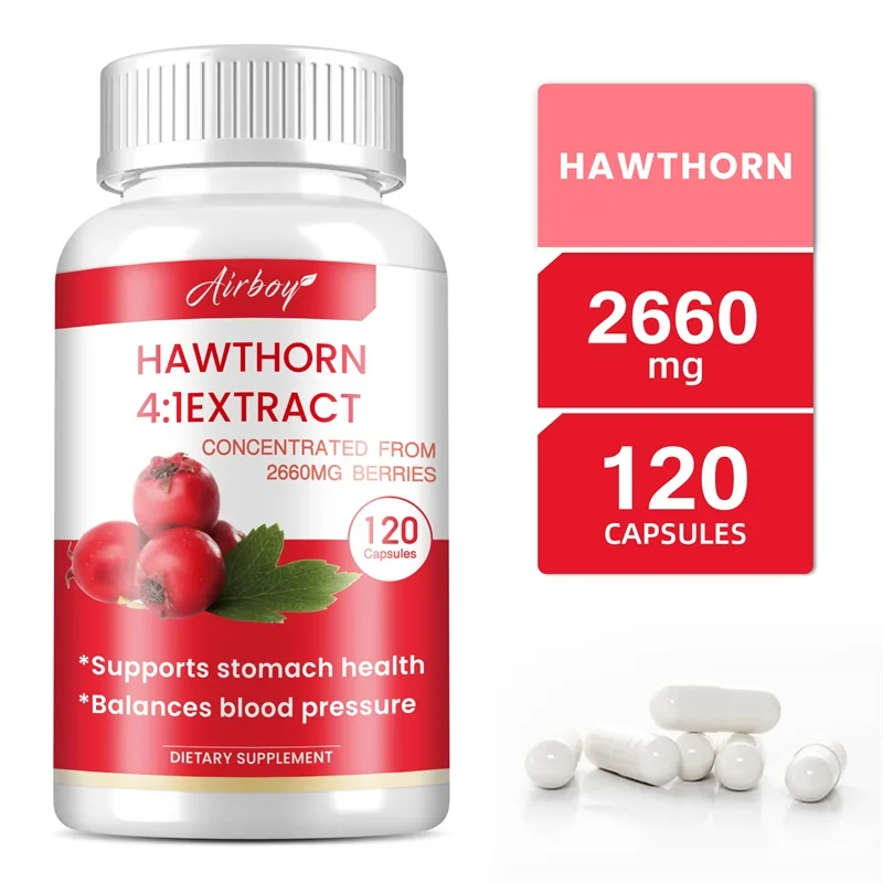 Hawthorn Berry Extract Capsule - Supports Digestive Health, Promotes Energy Production, Blood Circulation, and Boosts Immunity