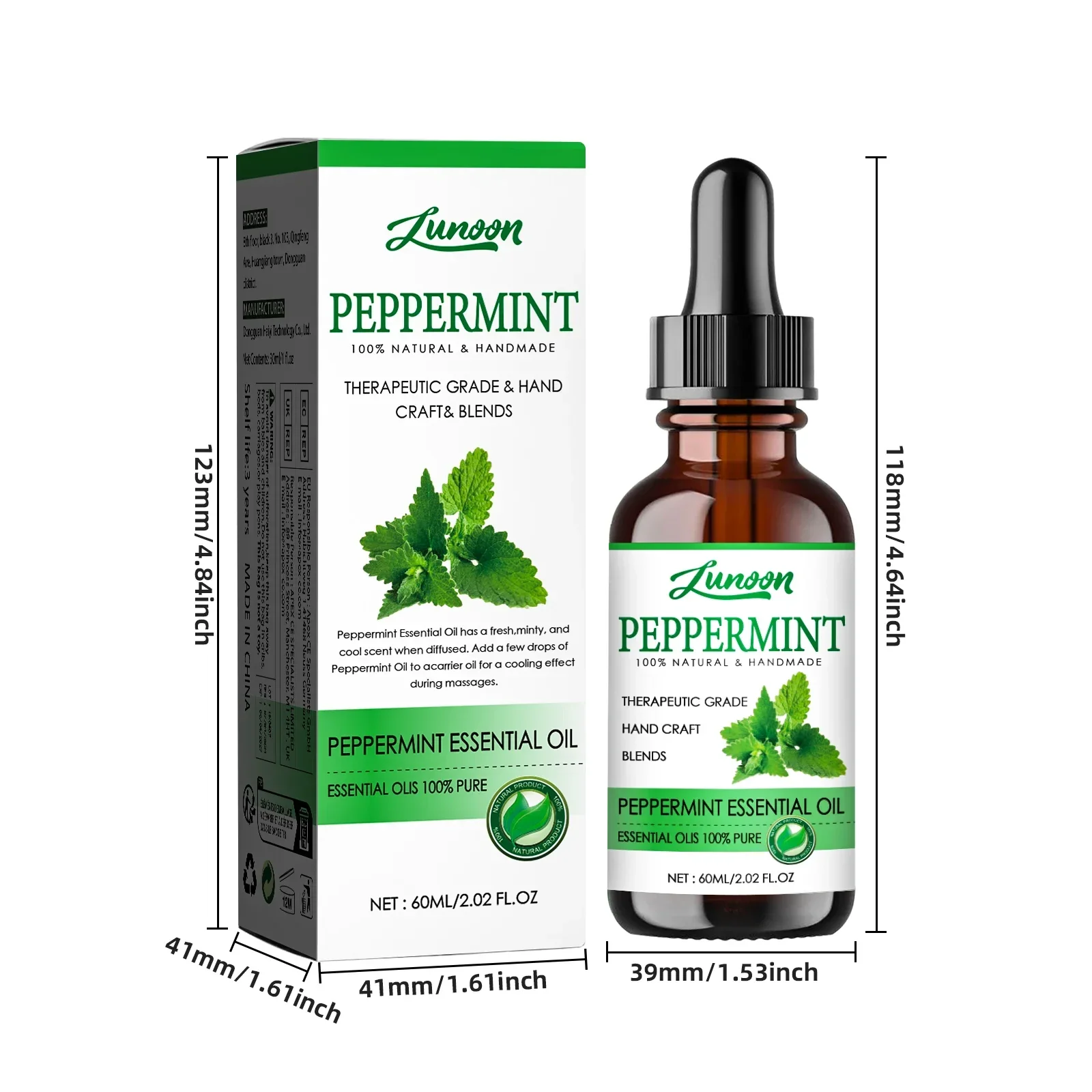 Cooling Mint Body Oil for Aromatherapy 60ml - Handcrafted, Refreshing Scent, Lightweight Moisture for Massage & Skin Care. - Image 4