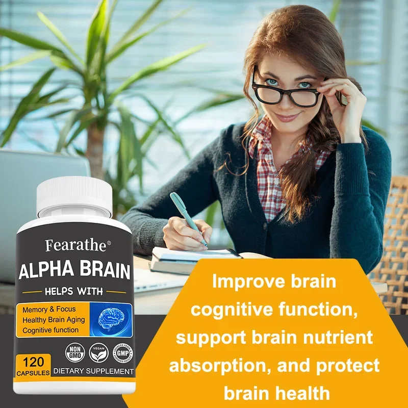 Alpha Brain Nootropics Brain Supplement for Men and Women - Memory, Mental Clarity & Cognition with Vitamin B6, Focus Capsules - Image 2