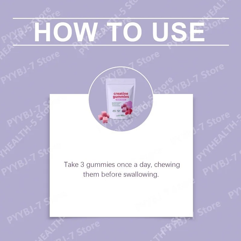 Berry Creatine Gummies Serving Monohydrate Chewable Supplement Easy Daily Intake Muscle Recovery Strength Support Muscle Growth - Image 6