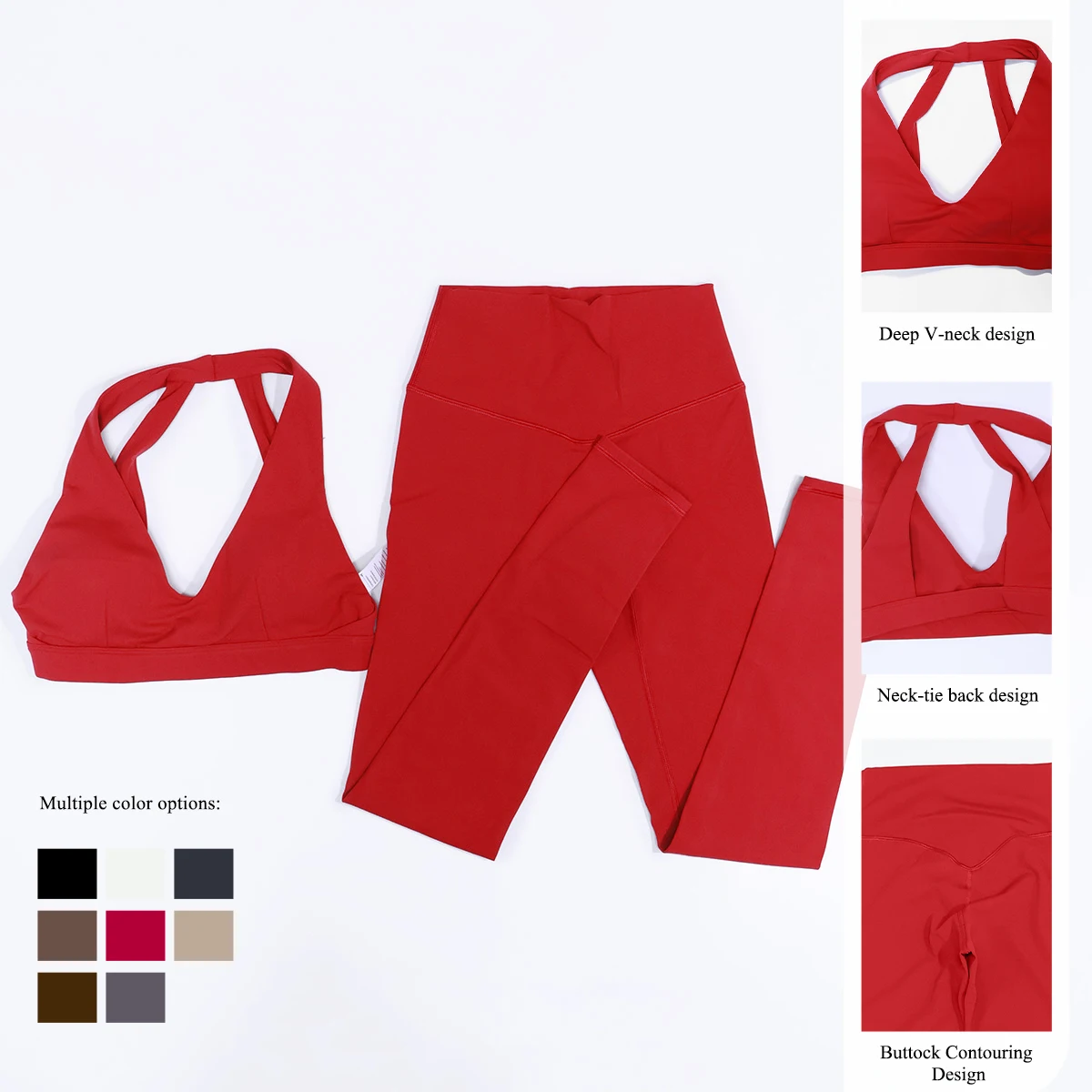 New Summer Women's Ultra Soft Sports Bra And Yoga Pants Set Fashionable Two-Piece Gym Workout Shock-Absorbing Underwear Suit - Image 3