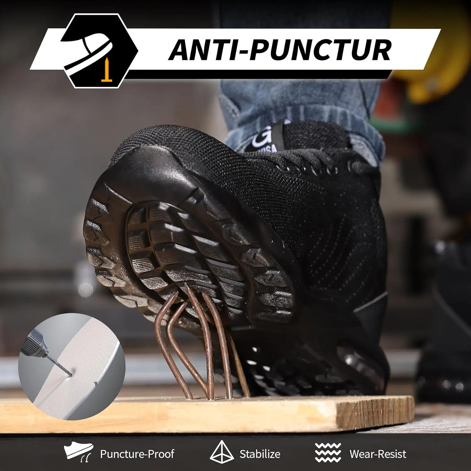 Lightweight Comfortable Steel Toe Sneakers for Women Men Full Sizes Impact Resistant Work Shoes All Seasons Industrial Safety Shoes Wear Resistant Durable Construction Footwear Perfect for Long Work Days Great Labor Day Gift - Image 4