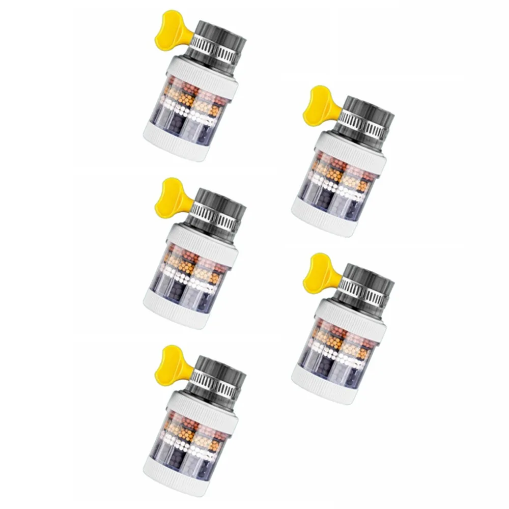 5Pcs 6-Layer Filter Faucet Filter 360 Degree Rotatable Universal Filter Water Purifier Shower Head Splash-proof