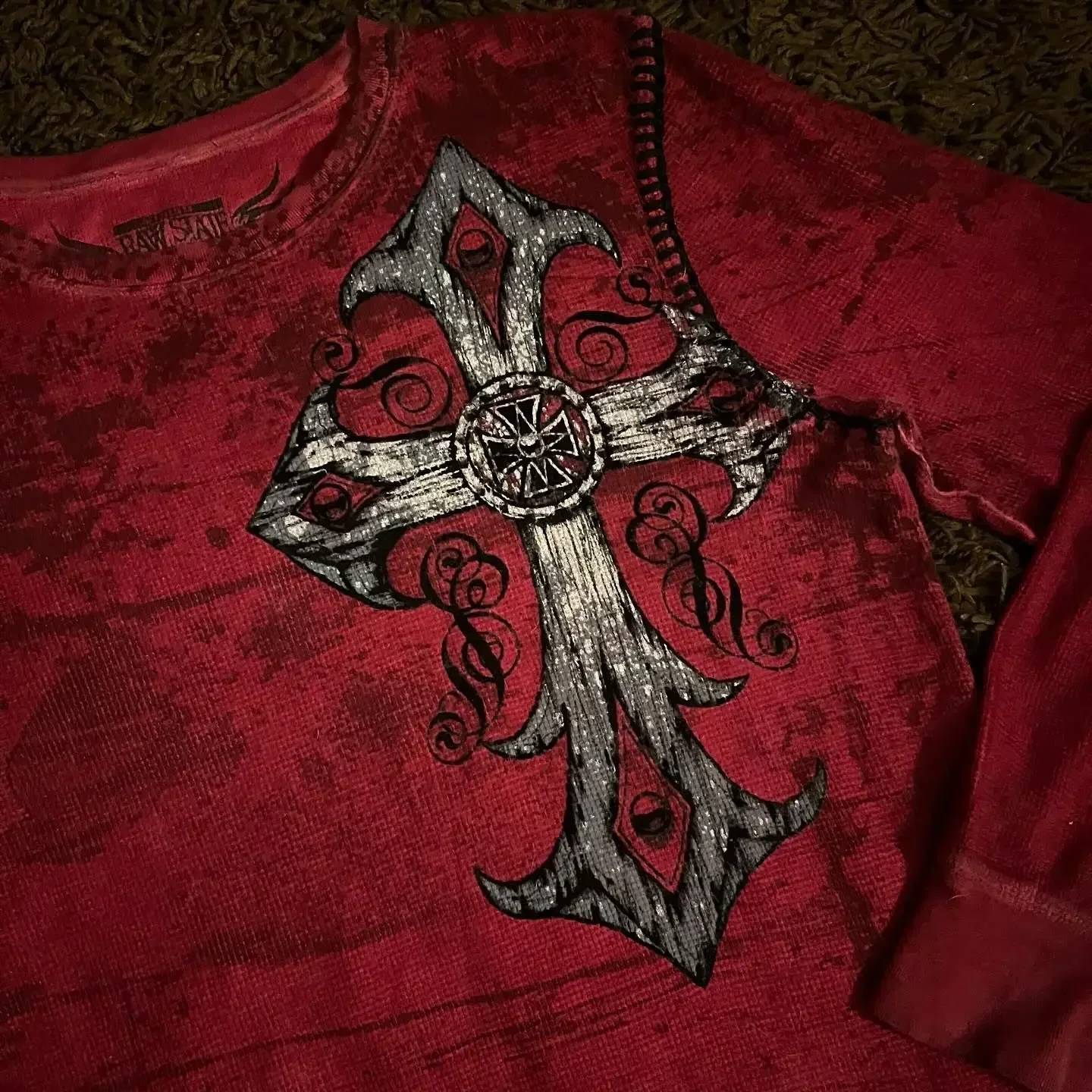 New Long sleeved Affliction T shirt Y2K Hip Hop Round Neck Oversized T shirt Mens Womens Casual Gothic Clothing Tops Streetwear - Image 4