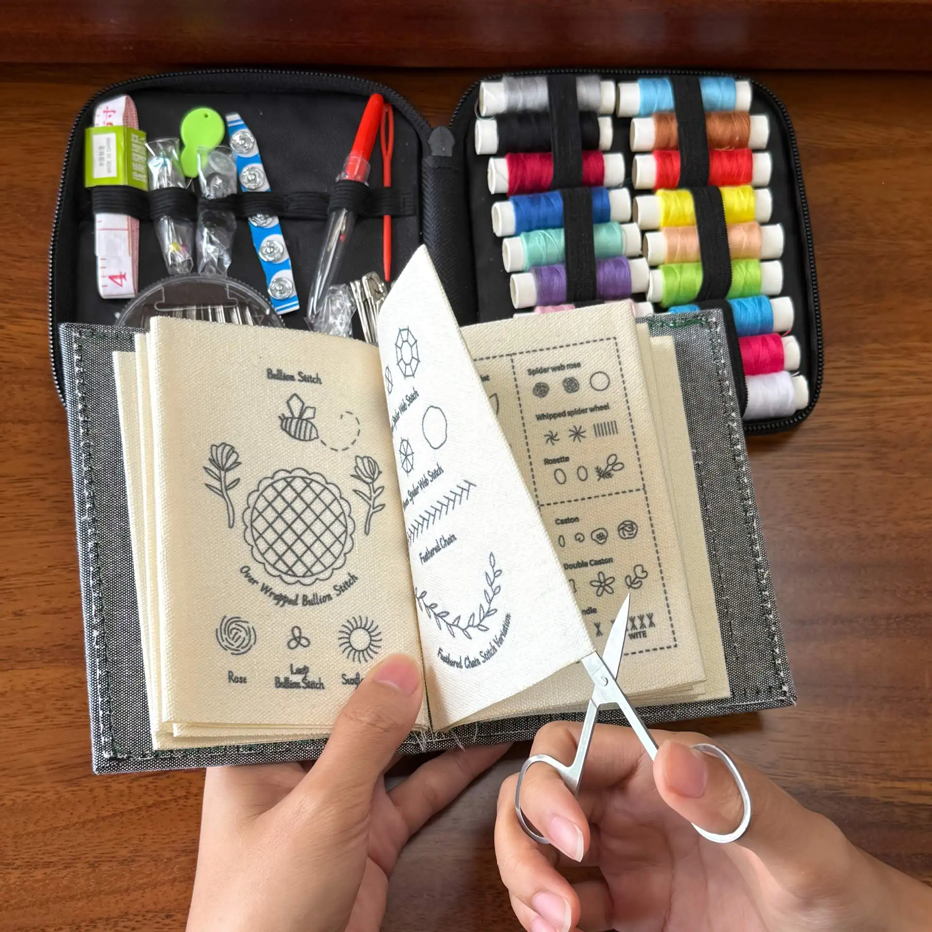Embroidery Sewing Books DIY Stitch Books Embroidery Kit Linen Felting Needlework Sample Page Handcraft Art Tutorial Project