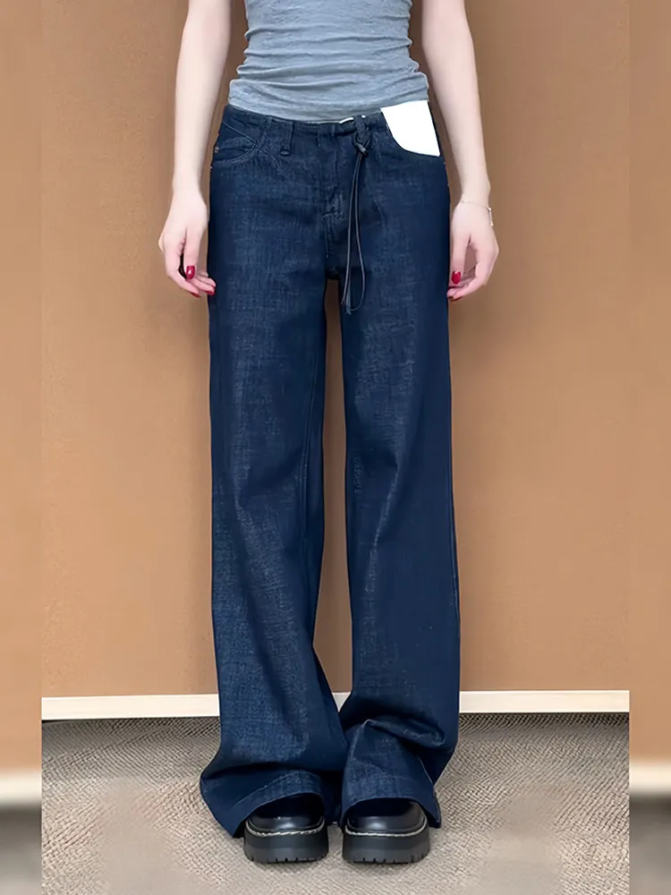 Women Blue Y2k Baggy Boyfriend Jeans Harajuku Vintage Wide Leg Denim Trousers Japanese 2000s Style Jeans Pants Oversize Clothes