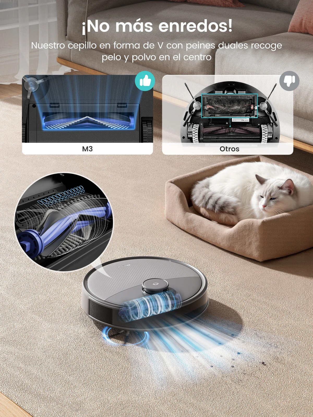 Lefant M3 Max Robot Vacuum, Robot Vacuum and Mop, 20000Pa Suction, Anti-Tangle Brushes, Dual Spinning Mop, Auto Mop Washing - Image 5