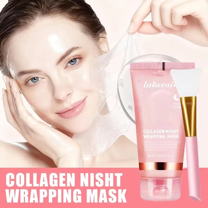 Overnight Wrapping Peel Off Facial Mask Set Hydrolyzed Collagen Night Wrapping Mask Deeply Hydrates Night Care Mask Skin Care - Image 2