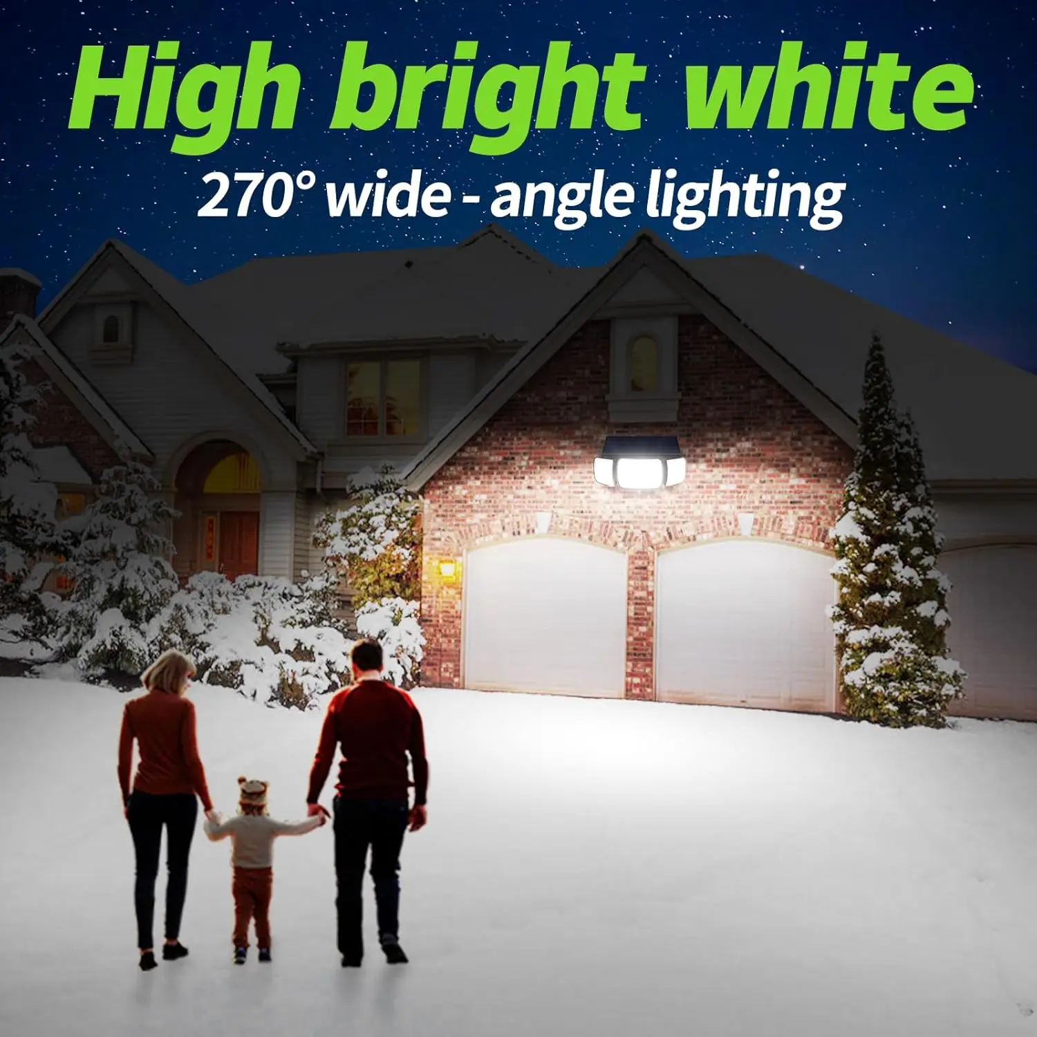 Intelamp Top Brand Long Life 4000Mah Outdoor Solar Led Lights Spotlight Large Solar Panel With 3 Modes Two Motion Sensors Security Flood Light Wall Lamp For Garden Yard Garage - Image 2