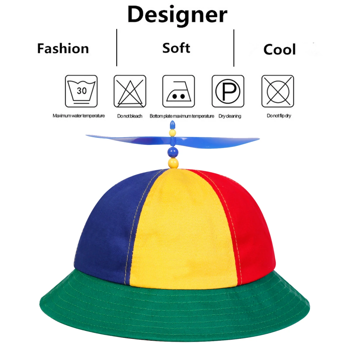 Unisex Multi Color Splicing Propeller Personality Bucket Hats Fishermen Caps Outdoor Casual Cap Sunscreen Hat - Image 6