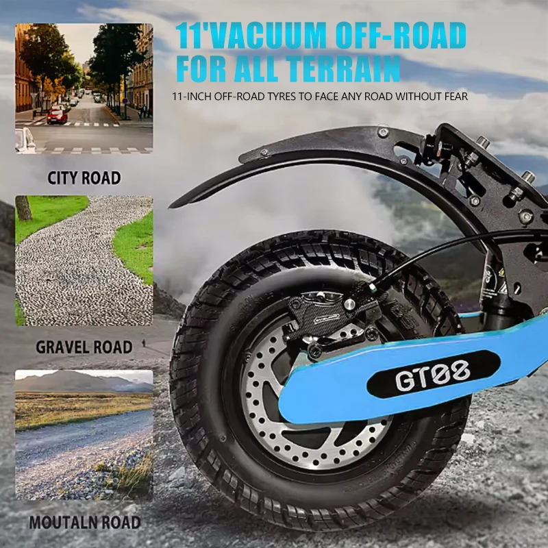 Arwibon 5600W Adult Electric Scooter Dual Motor Top Speed 46MPH, 60V27AH, 11-inch Off-Road Tires Sport Folding E-Scooter with Seat - Image 3