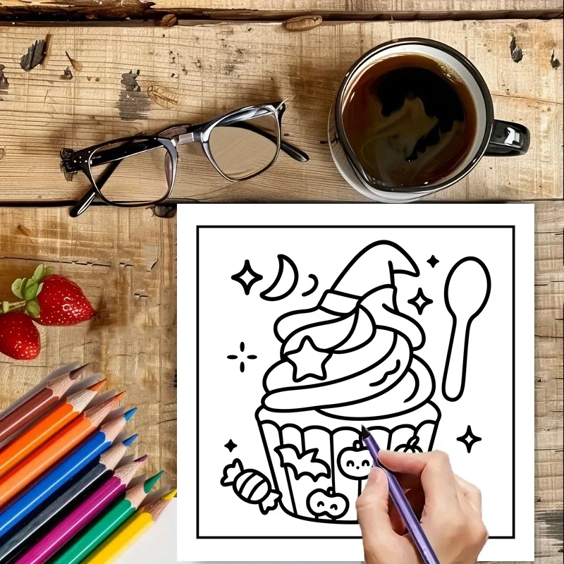 Easy Witchy Vibes Coloring Book for Adult Colouring Book, Birthday Day Gift, Back to School Supplies, Adults Cute Drawing Book - Image 5