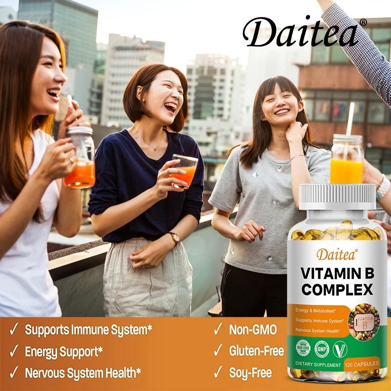Daitea Compound VitaminB Capsules VB B1 B2 B3 B5 B6 B7 B9 B12 Better Mood Assists Nervous System &Energy Support Supplement - Image 5