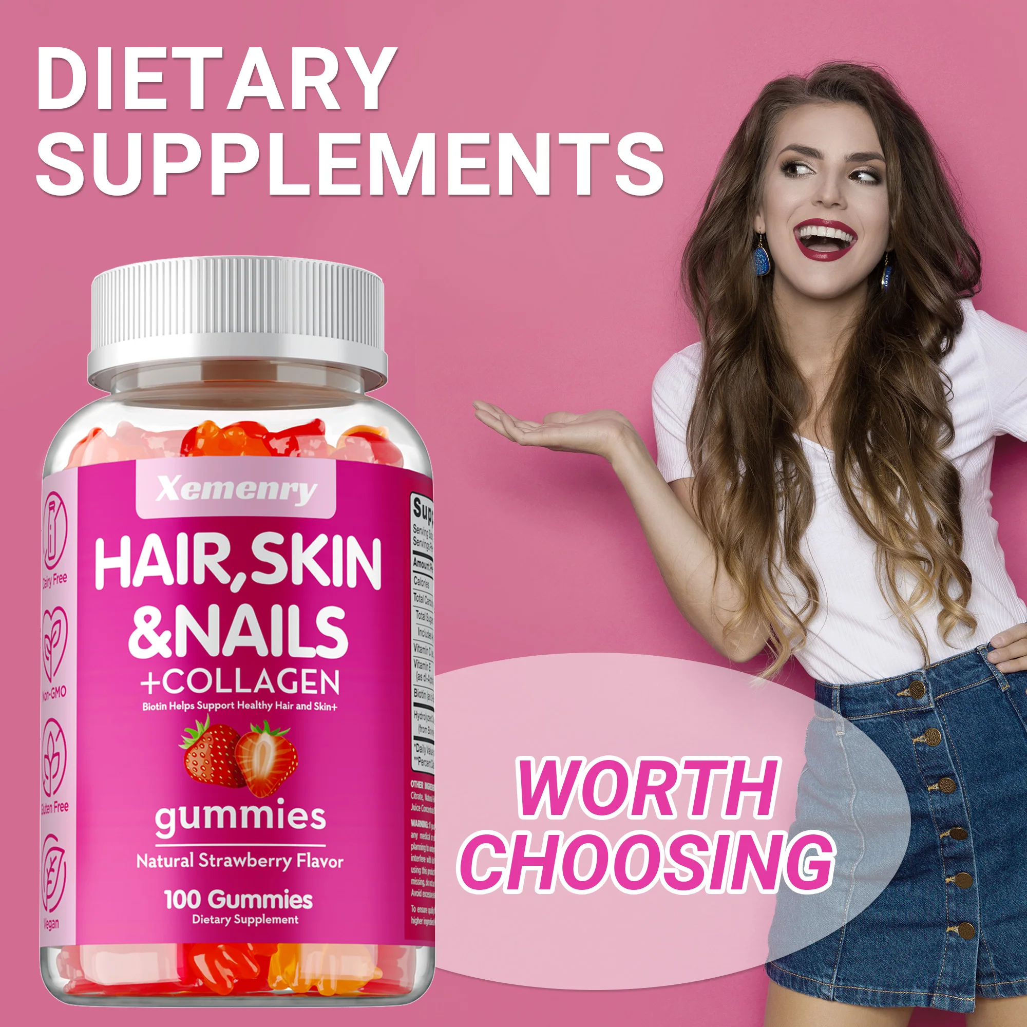 High Potency Biotin Gummies - for Healthy Hair, Skin & Nails, Hair Vitamins for Men & Women | Gluten Free - Image 6