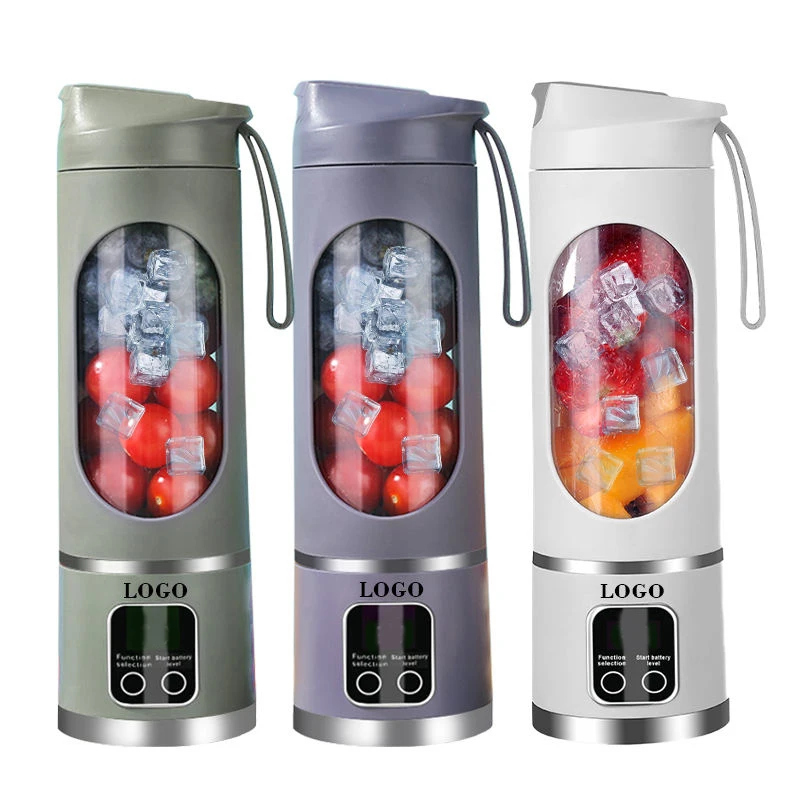 450ml USB rechargeable wireless fruit juicer mixer for home use, portable electric mixer, with 3-speed timer function