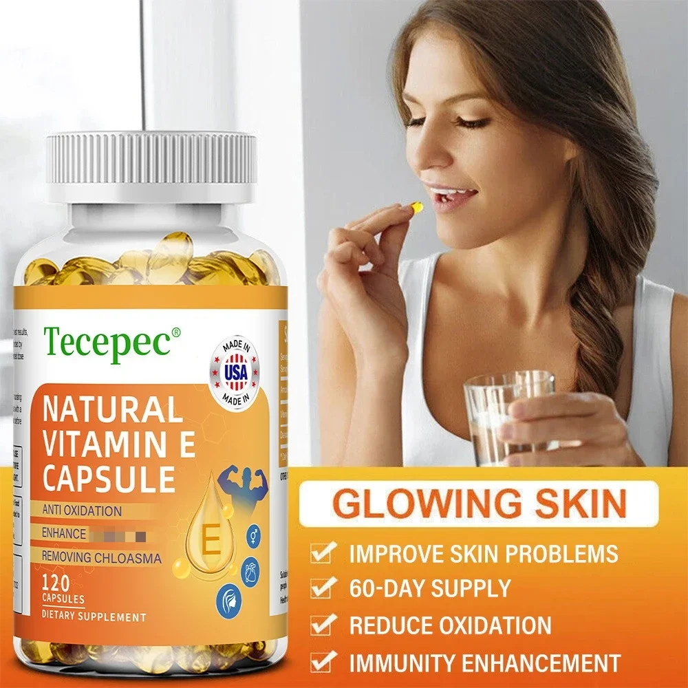 Vitamin E Capsules Helps Blood Birculation and Antioxidant & Brightens Skin Tone Daily Vitamin Supplement Beauty Health - Image 6