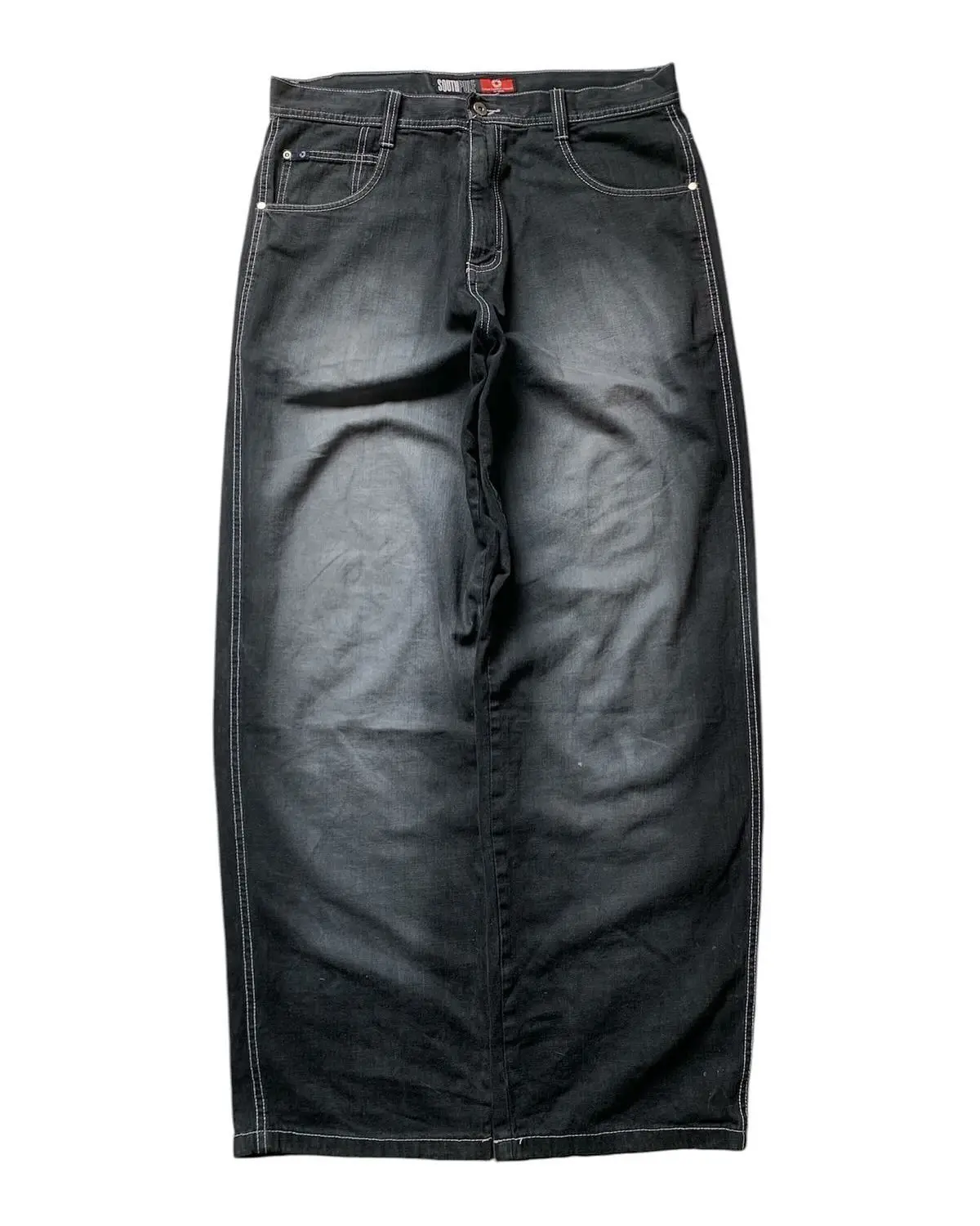 New Retro wash Southpole Jeans Loose Jeans Men's and Women's Y2K Harajuku Gothic Hip Hop Skateboard Pants Streetwear women - Image 2