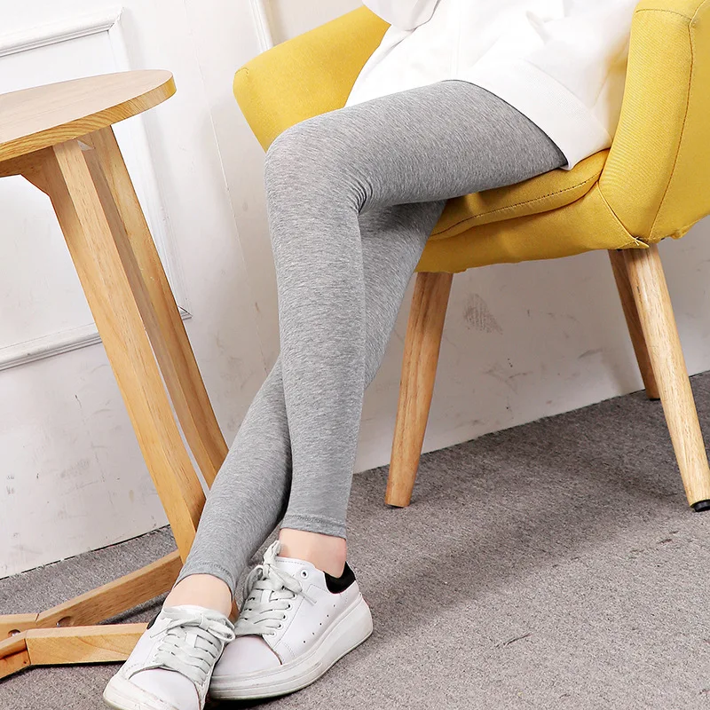 New Girl Tight Pants Modal Nine Point Leggings Women Large Size Autumn Slim Gray Trousers Outer Wear Fit Slimming Black White - Image 4