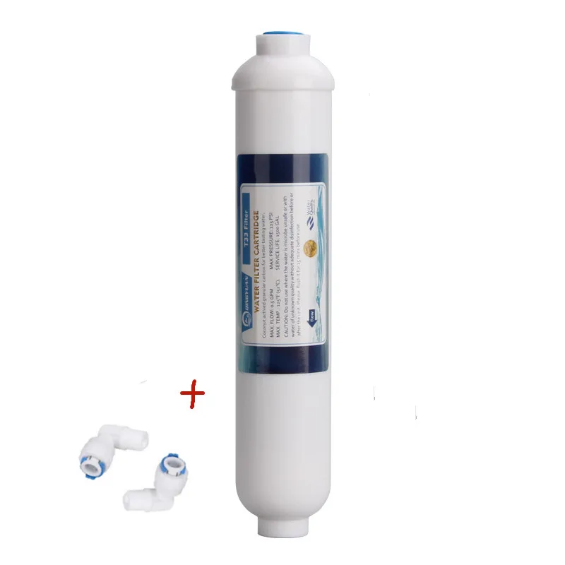 10 Inch T33 with fitting Water Purifier INLINE COCONUT Carbon Post WATER FILTER 5MICRON CARBON FILTER FOR REVERSE OSMOSIS