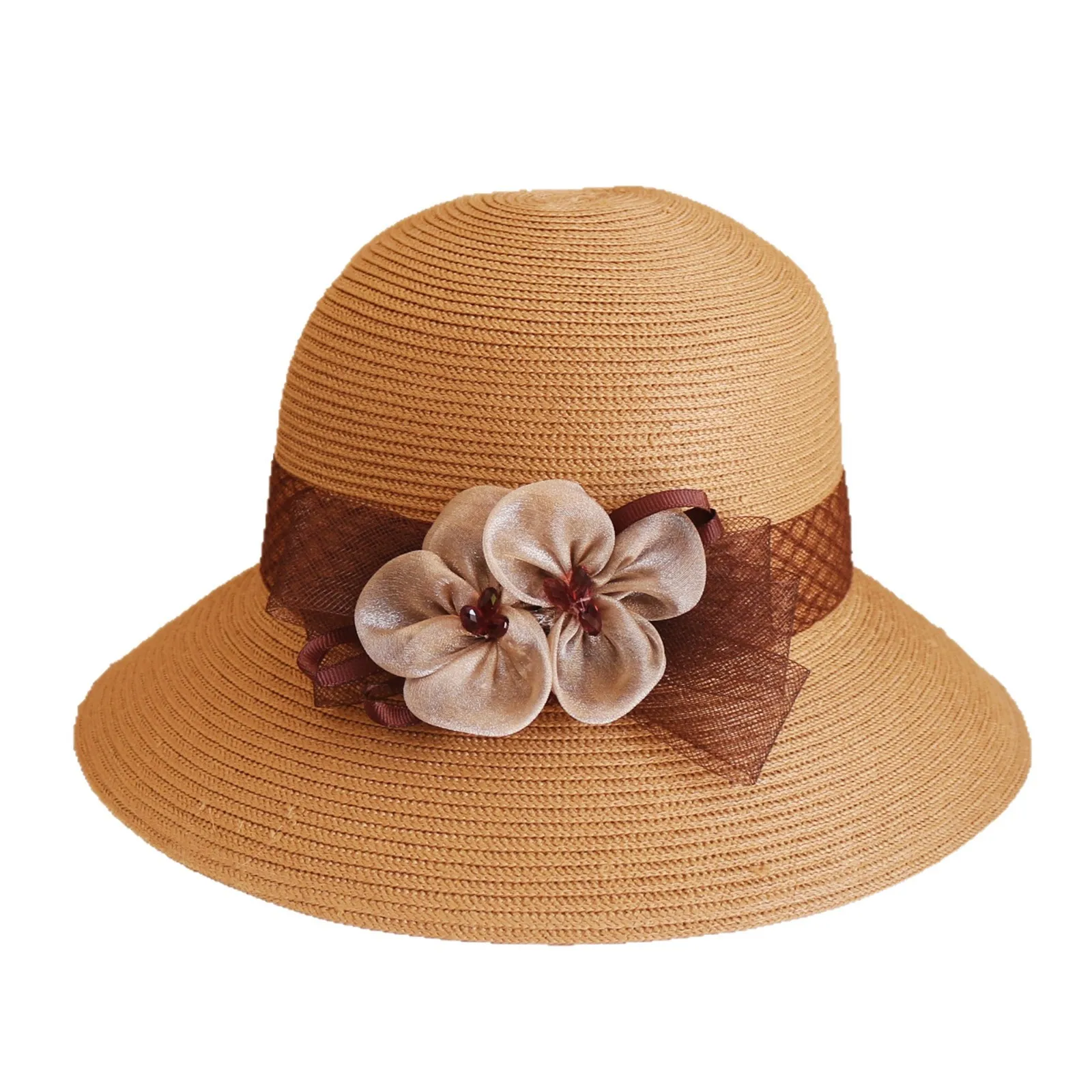 Fashion British bucket hat flower top hat women's summer sunshade sun protection hat foldable outdoor breathable sun hat - Image 5